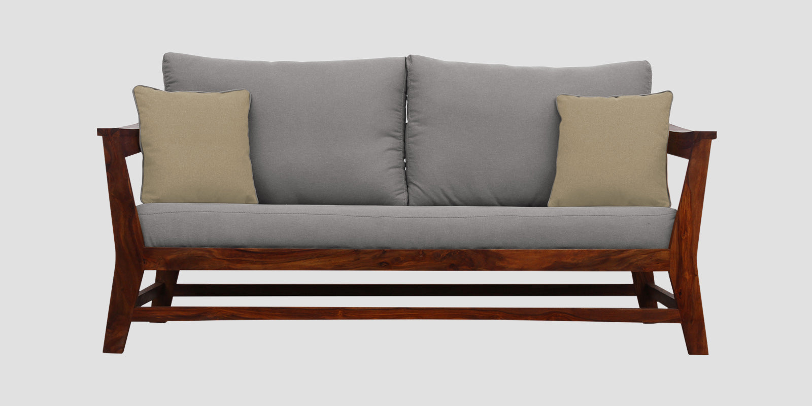 Fuju Fabric 3 Seater Sofa in Crypto Silver Grey Colour - Febonic Living