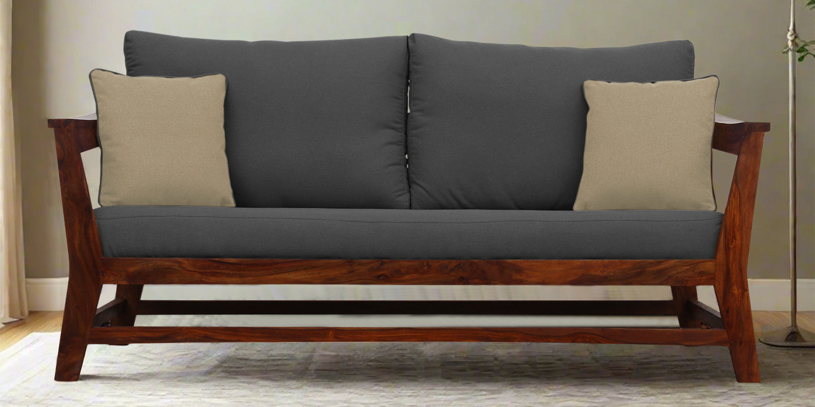 Fuju Fabric 3 Seater Sofa in Crypto Stone Grey Colour - Febonic Living
