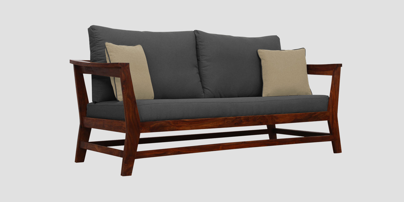 Fuju Fabric 3 Seater Sofa in Crypto Stone Grey Colour - Febonic Living