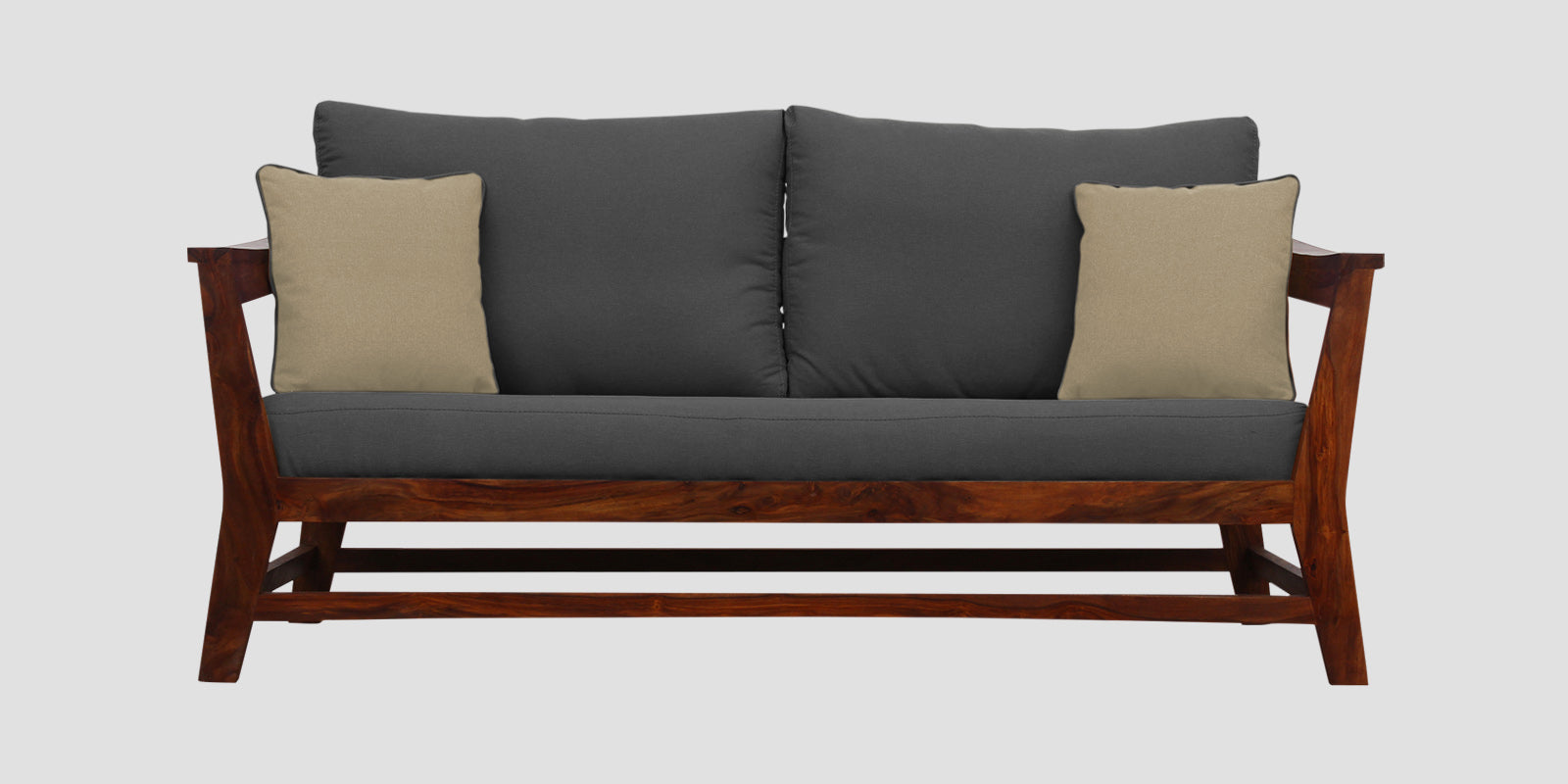 Fuju Fabric 3 Seater Sofa in Crypto Stone Grey Colour - Febonic Living