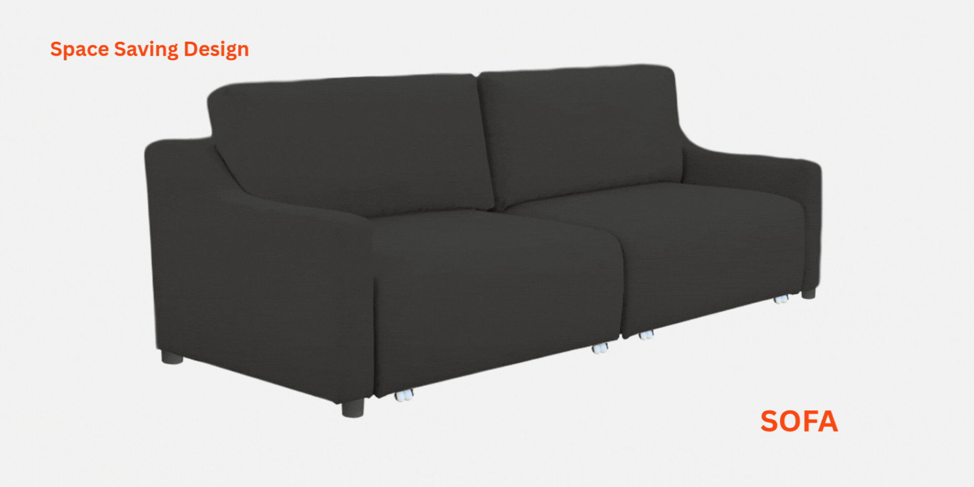 Gabby Fabric 3 Seater Pull Out Sofa Cum Bed In Ivory Cream Colour - Febonic Living