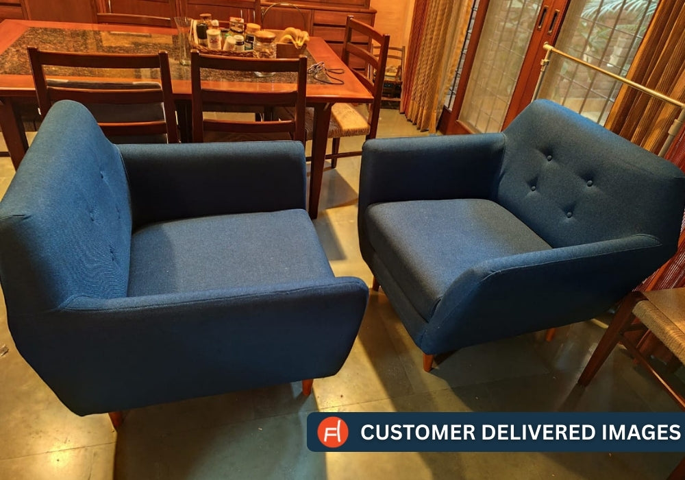 Goofy Fabric 1 Seater Sofa In Sea Green Colour - Febonic Living