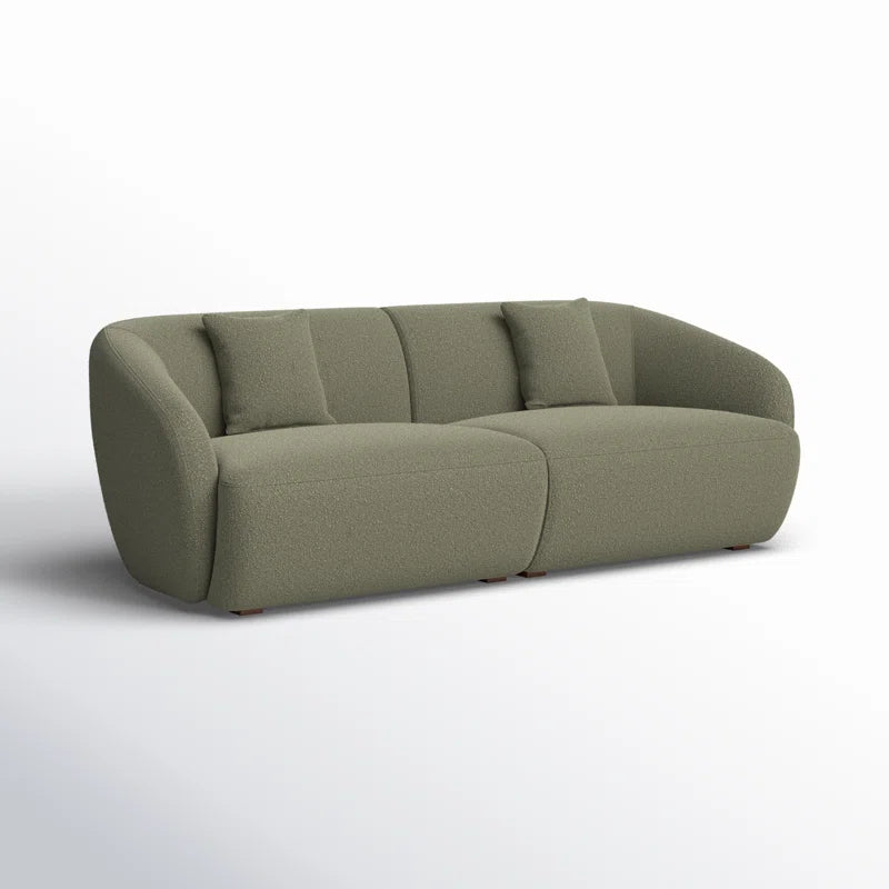 Galen Boucle Fabric 3 Seater Sofa In Bottle Green Colour - Febonic Living