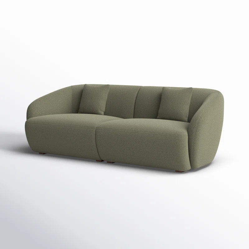 Galen Boucle Fabric 3 Seater Sofa In Bottle Green Colour - Febonic Living