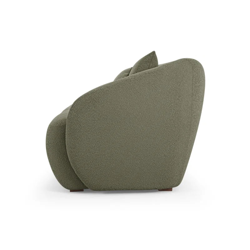 Galen Boucle Fabric 3 Seater Sofa In Bottle Green Colour - Febonic Living