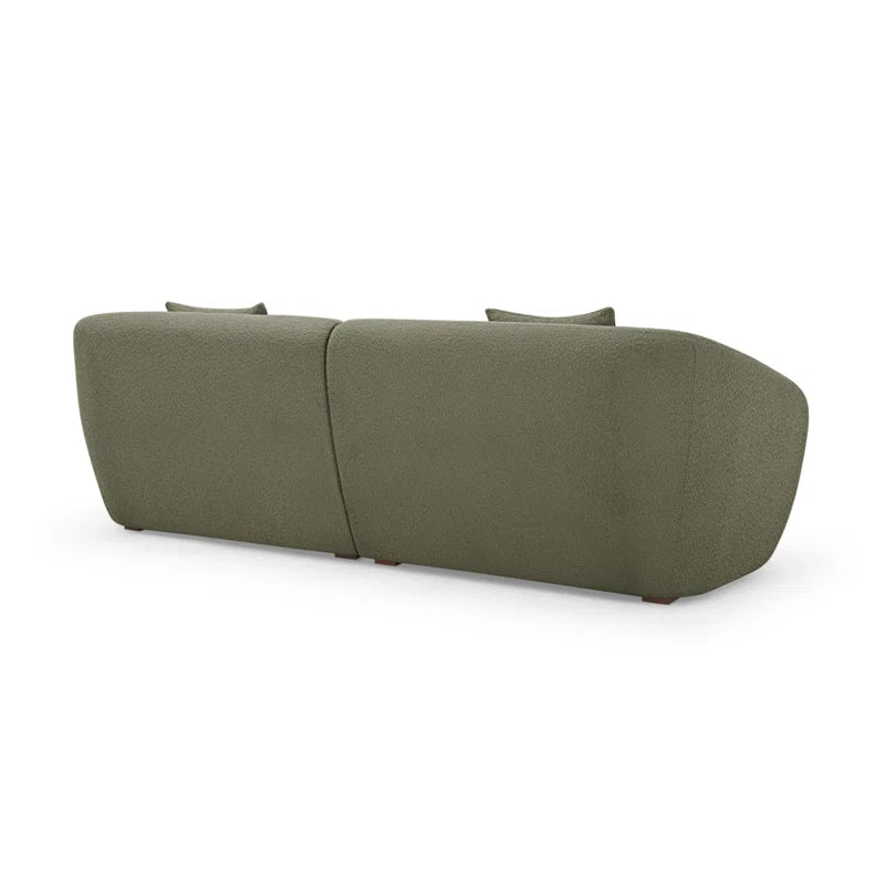 Galen Boucle Fabric 3 Seater Sofa In Bottle Green Colour - Febonic Living