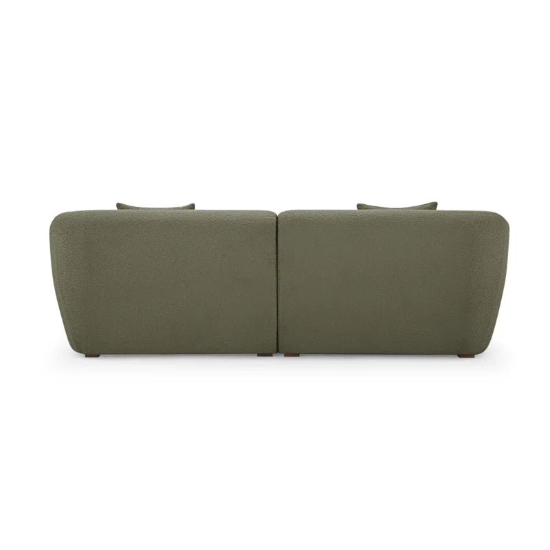 Galen Boucle Fabric 3 Seater Sofa In Bottle Green Colour - Febonic Living