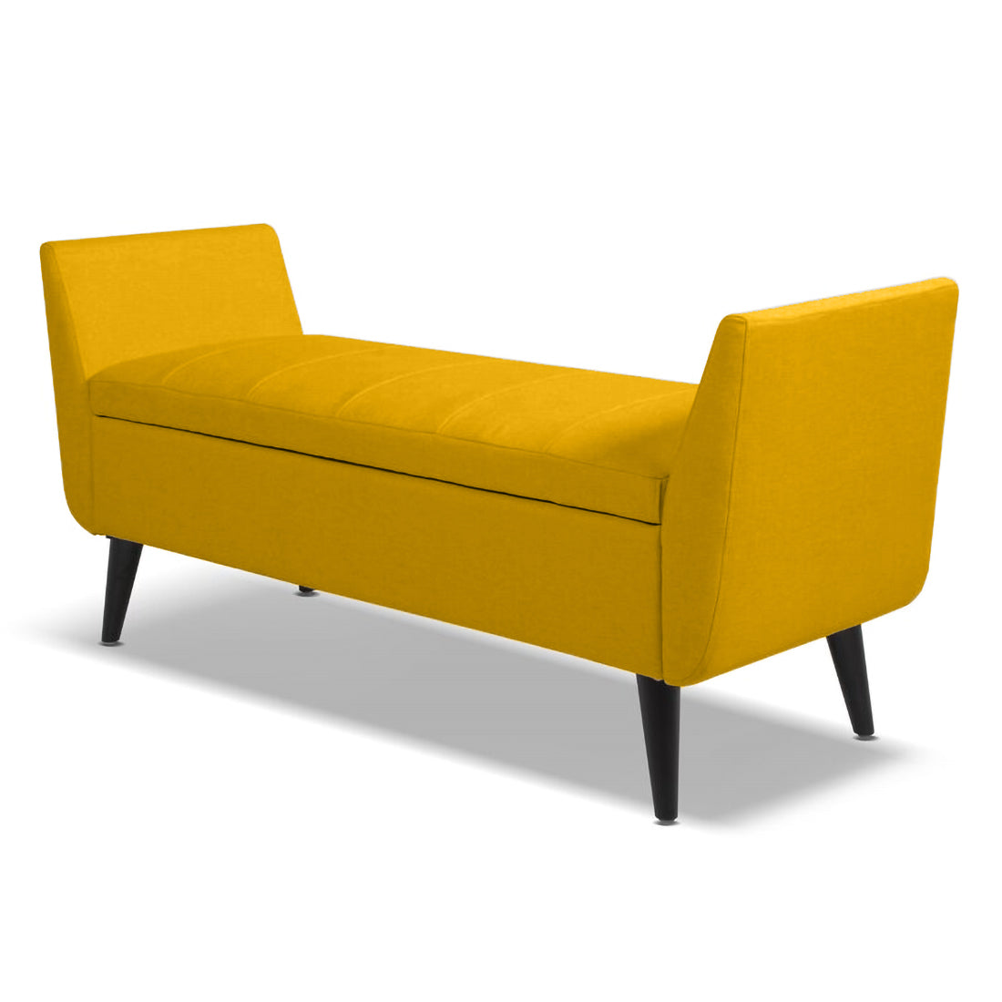 Gabreil Fabric 2 Seater Recamier In Bold Yellow Colour With Storage - Febonic Living