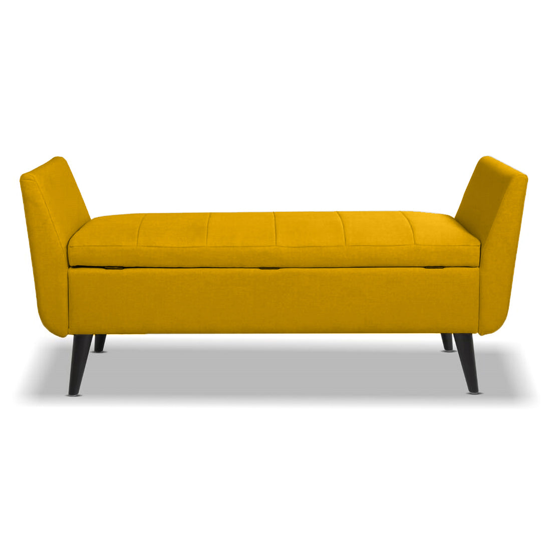 Gabreil Fabric 2 Seater Recamier In Bold Yellow Colour With Storage - Febonic Living