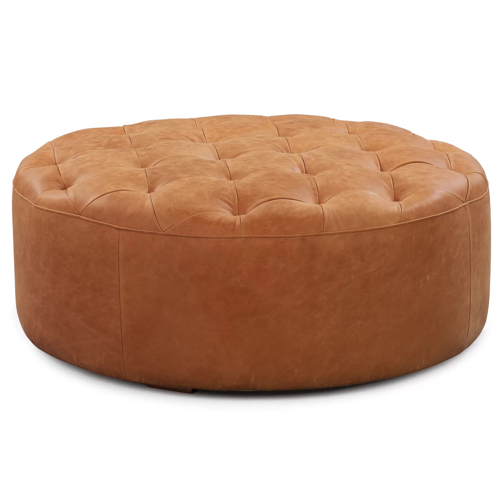 Liora Leatherette Ottoman In Cinnamon Brown Colour - Febonic Living