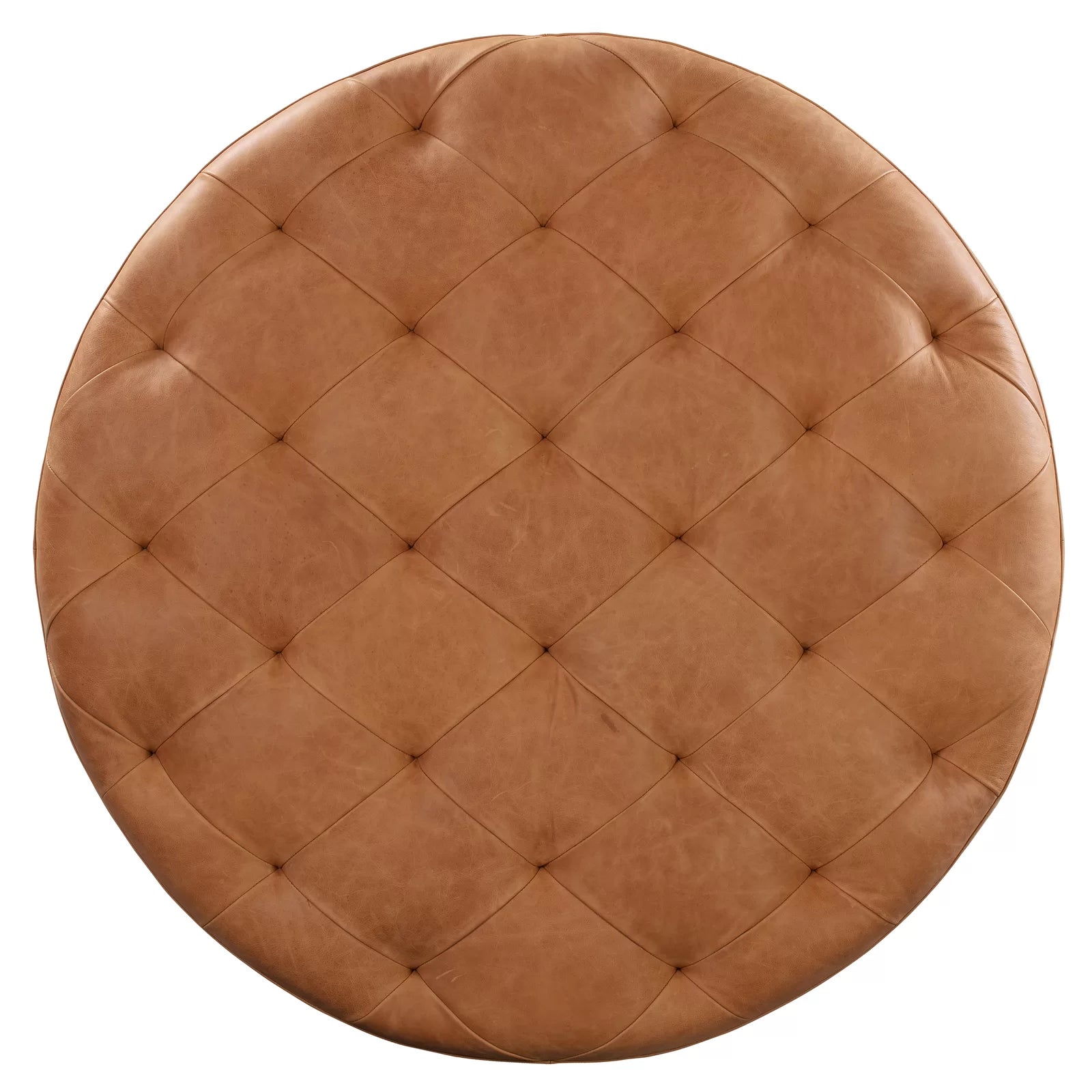 Liora Leatherette Ottoman In Cinnamon Brown Colour - Febonic Living