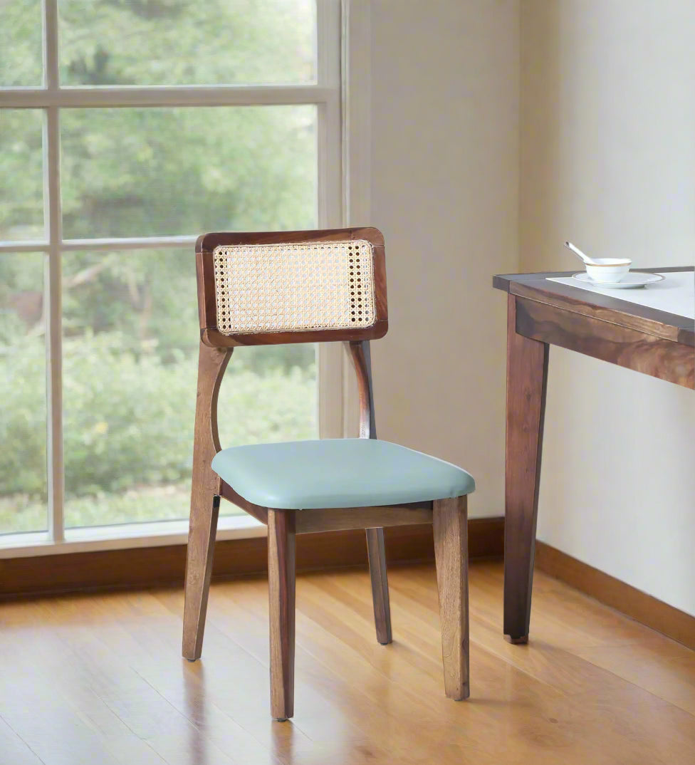 Simra Sheesham Wood Dining Chairs In Scratch Resistant Provincial Teak Finish (Set Of 2 ) - Febonic Living