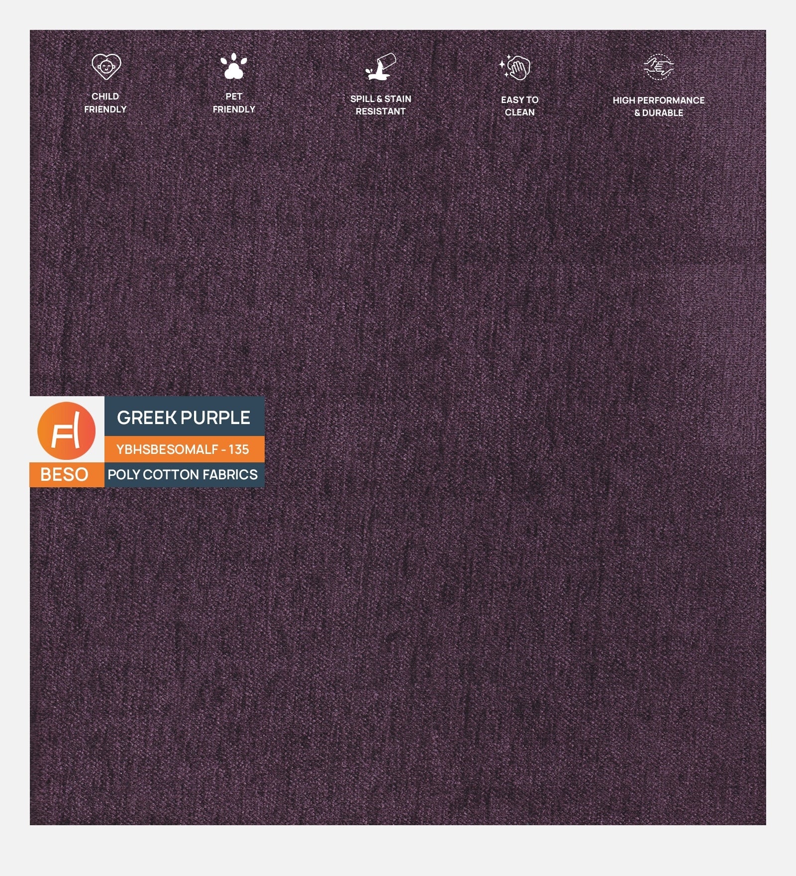 Casper Fabric 1 Seater Sofa In Greek Purple Colour - Febonic Living