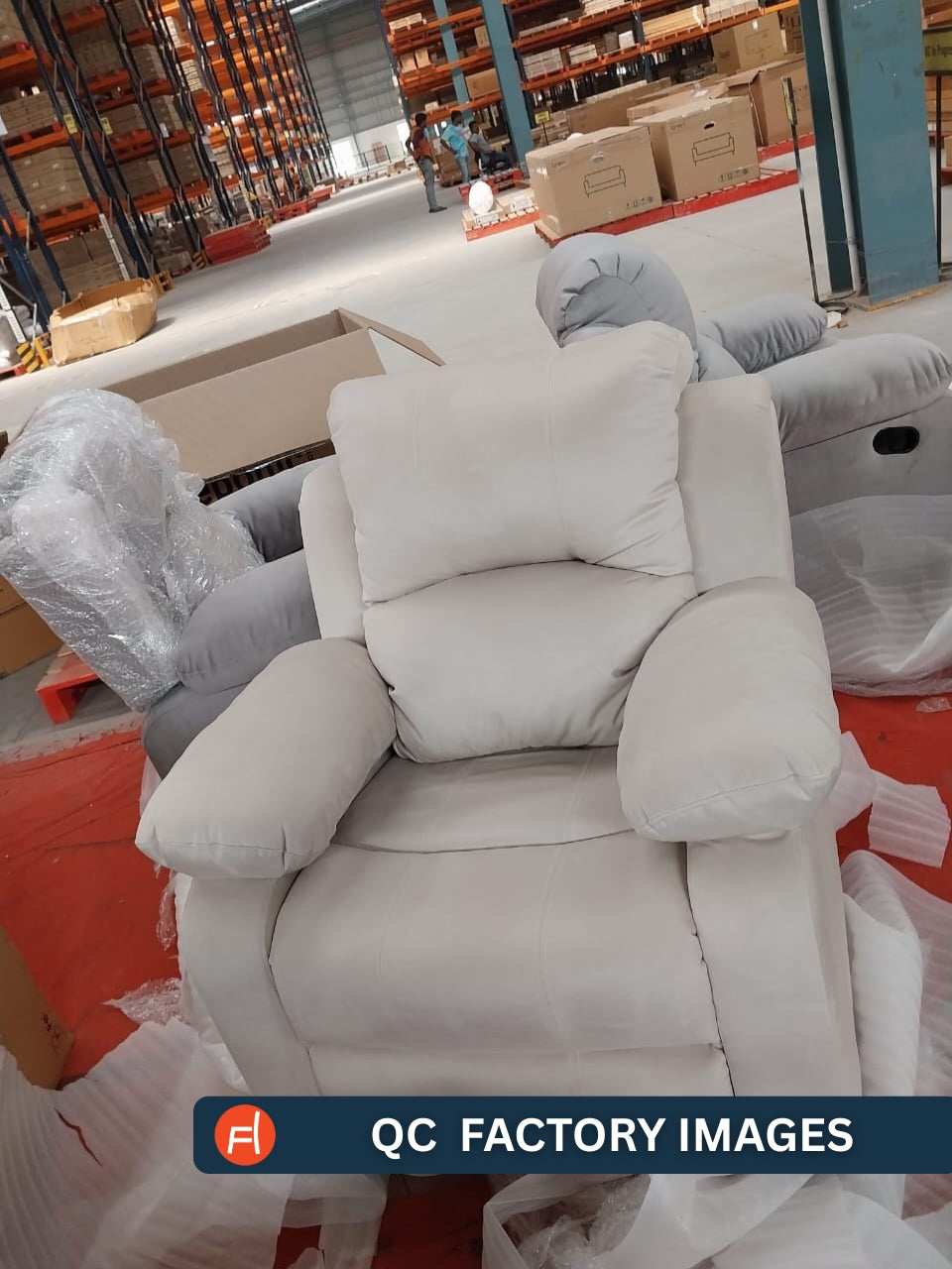 Lexi Fabric 1 Seater Motorized Recliner In Oxford Blue Colour - Febonic Living