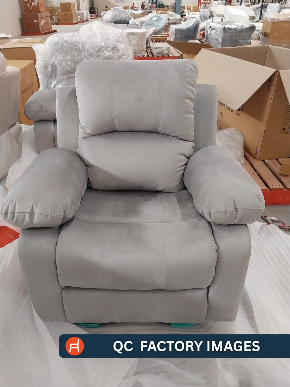 Lexi Fabric 1 Seater Motorized Recliner In Oxford Blue Colour - Febonic Living