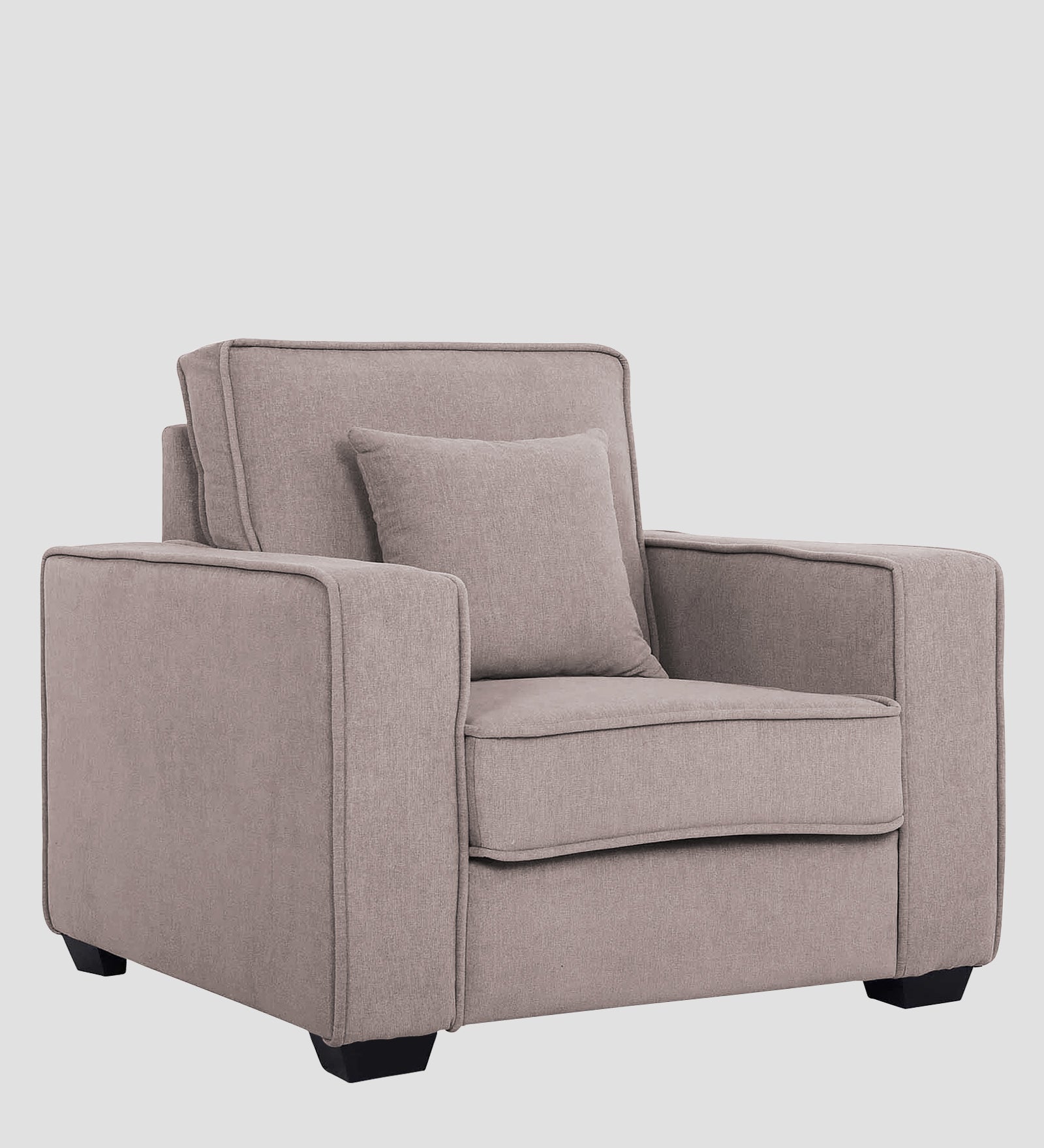 Hugo Fabric 1 Seater Sofa in Crypto Almond Beige Colour - Febonic Living