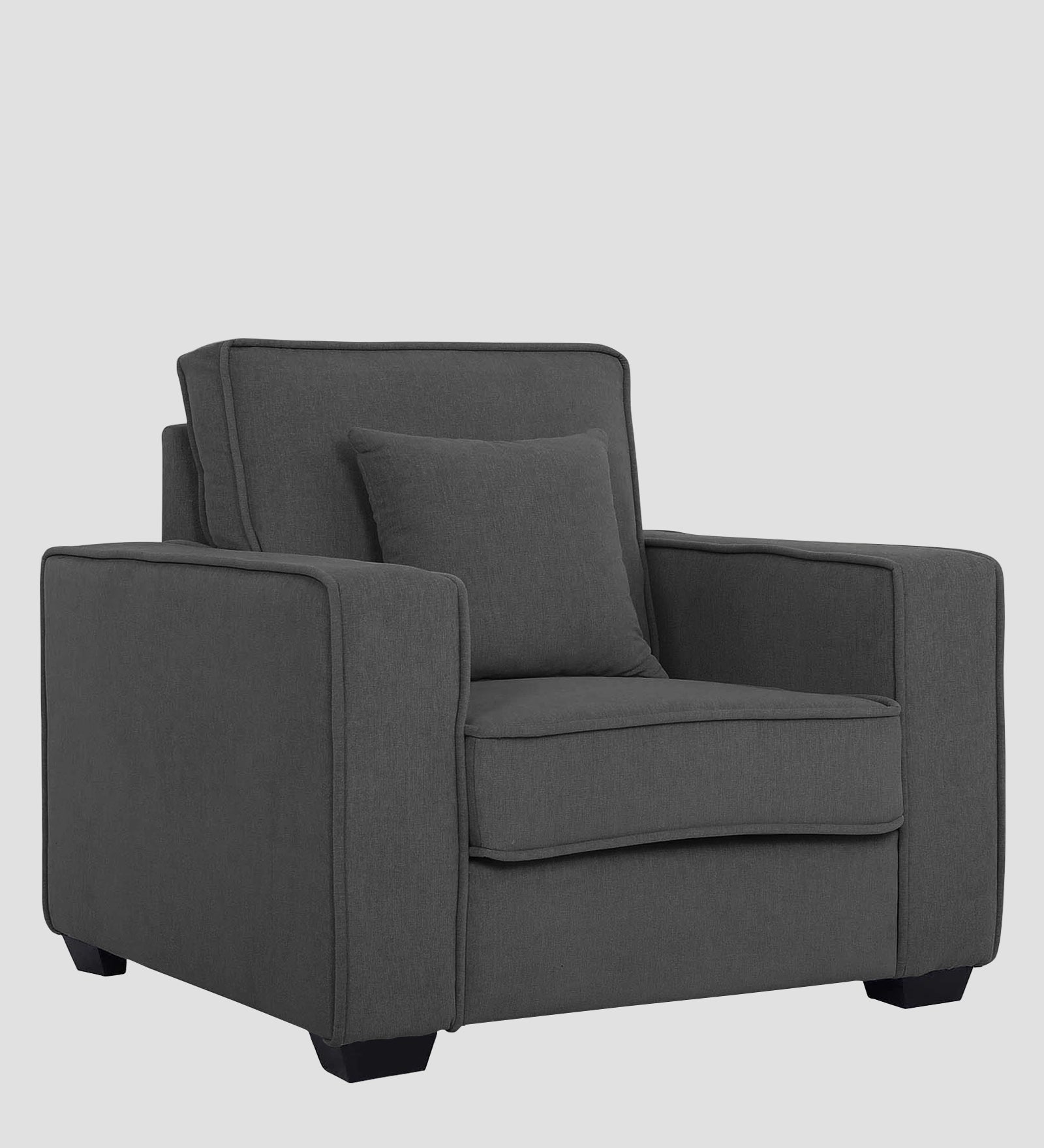 Hugo Fabric 1 Seater Sofa in Crypto Stone Grey Colour - Febonic Living