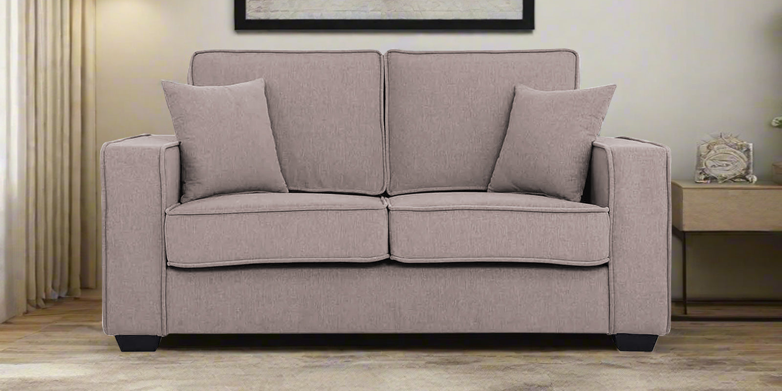 Hugo Fabric 2 Seater Sofa in Crypto Almond Beige Colour - Febonic Living