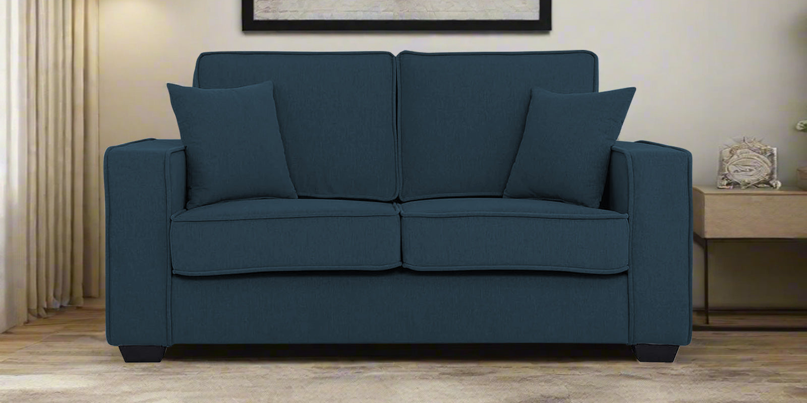 Hugo Fabric 2 Seater Sofa in Crypto Cool Blue Colour - Febonic Living
