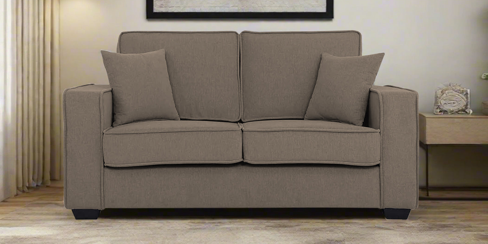 Hugo Fabric 2 Seater Sofa in Crypto Hazel Beige Colour - Febonic Living