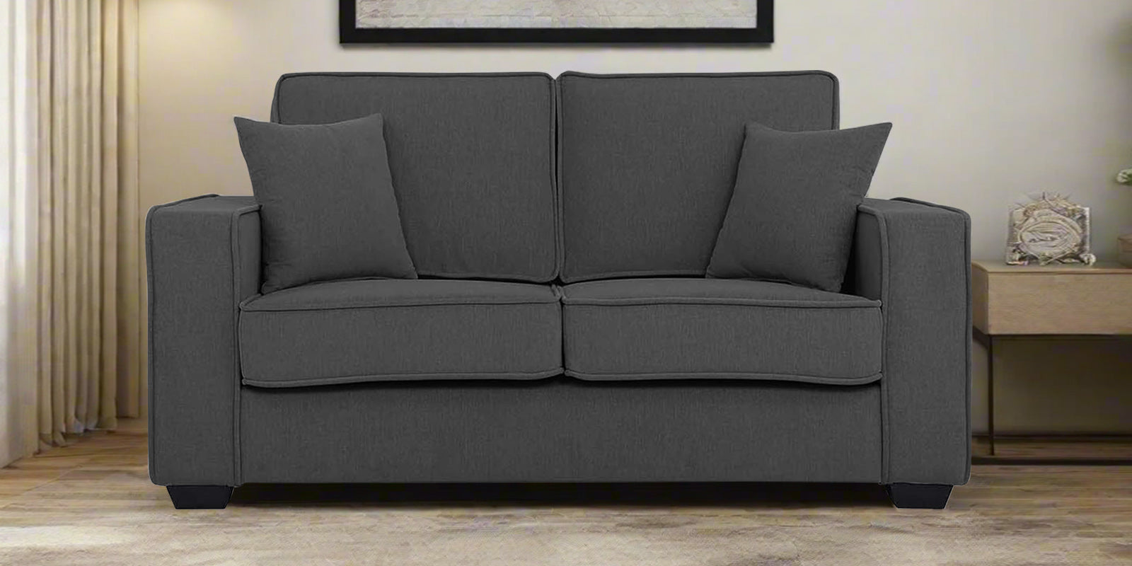 Hugo Fabric 2 Seater Sofa in Crypto Stone Grey Colour - Febonic Living