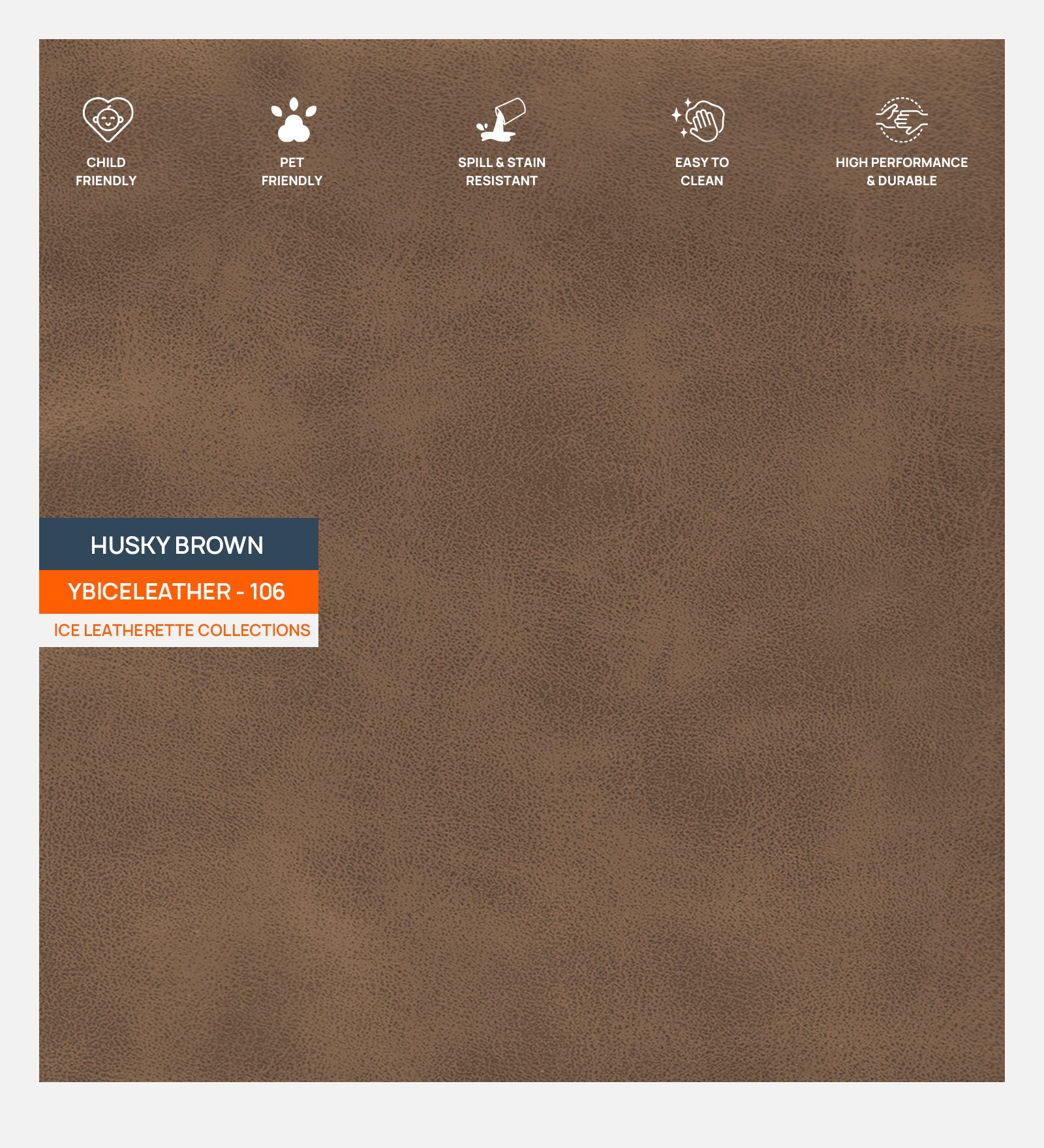 Artificial Leather Swatch Husky Brown 106 Code - Febonic Living