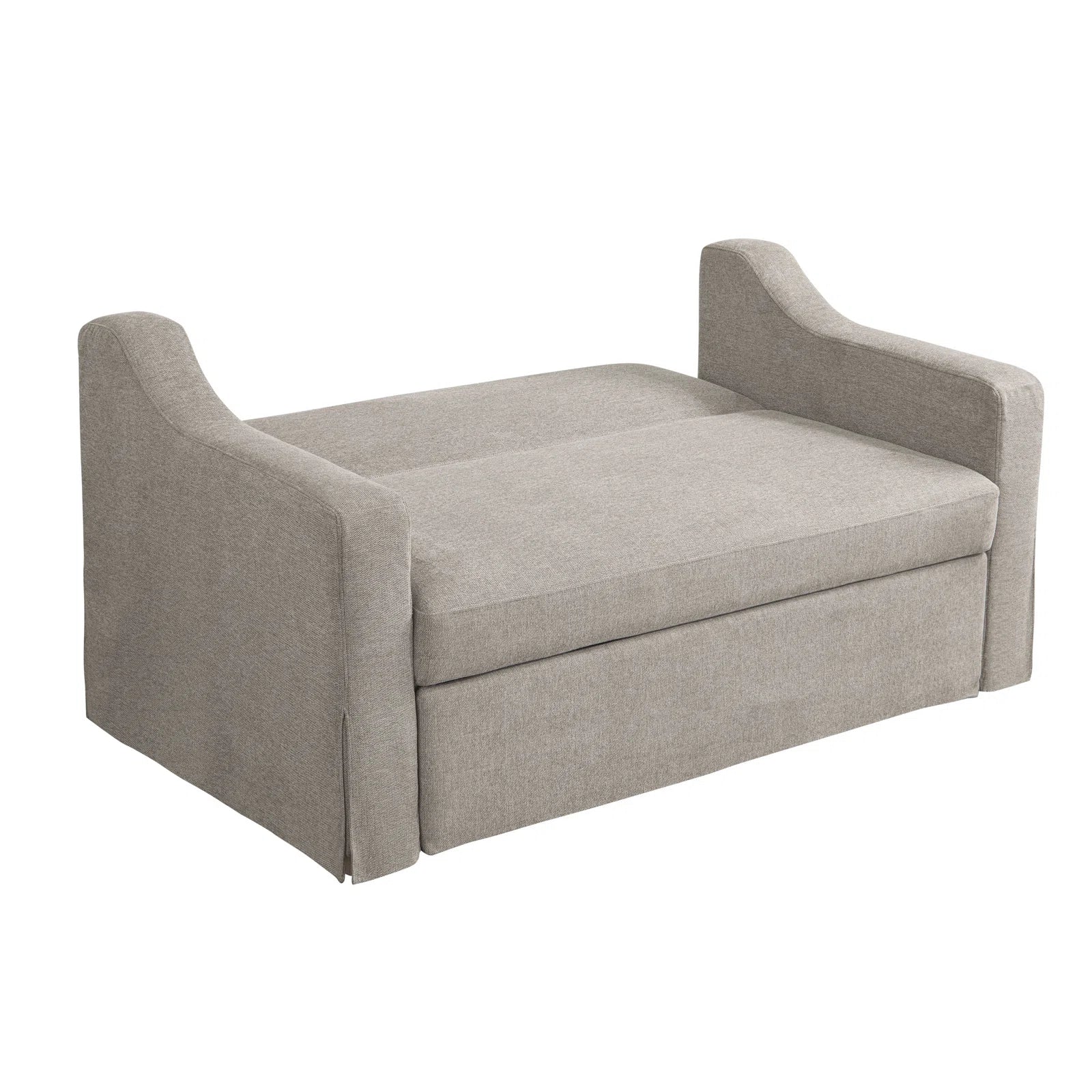 Tisla Fabric 2 Seater Pull Out Sofa Cum Bed In Silver Grey Colour