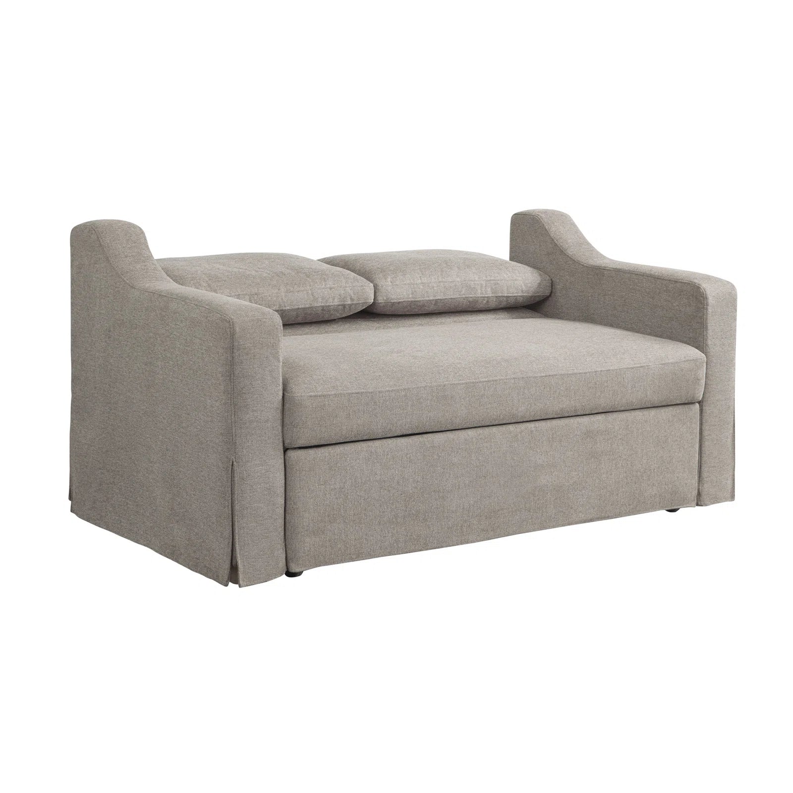 Tisla Fabric 2 Seater Pull Out Sofa Cum Bed In Silver Grey Colour