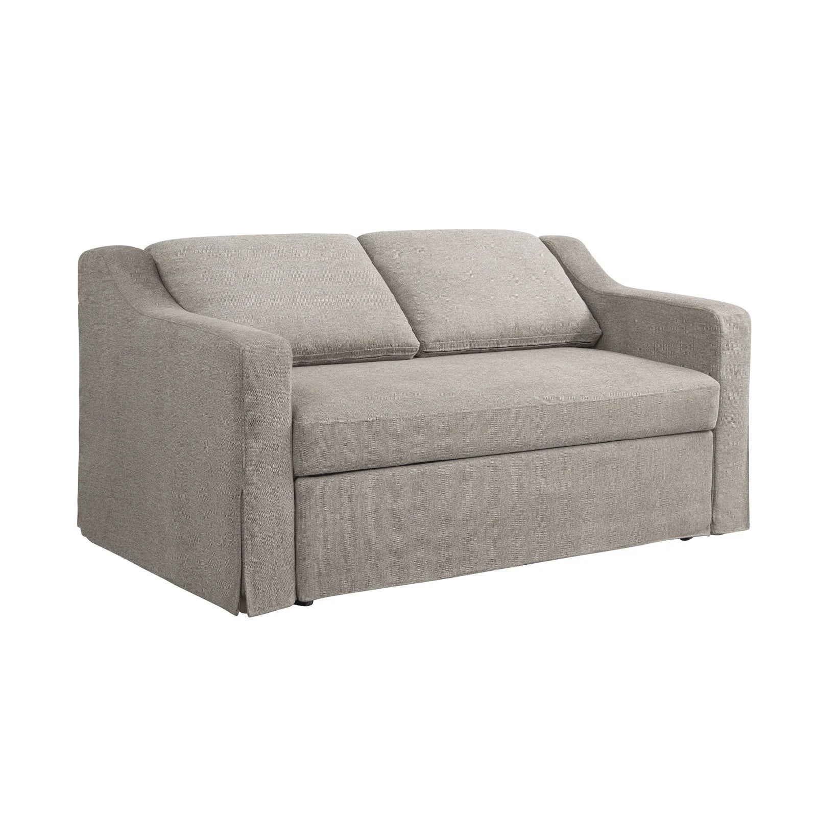 Tisla Fabric 2 Seater Pull Out Sofa Cum Bed In Silver Grey Colour