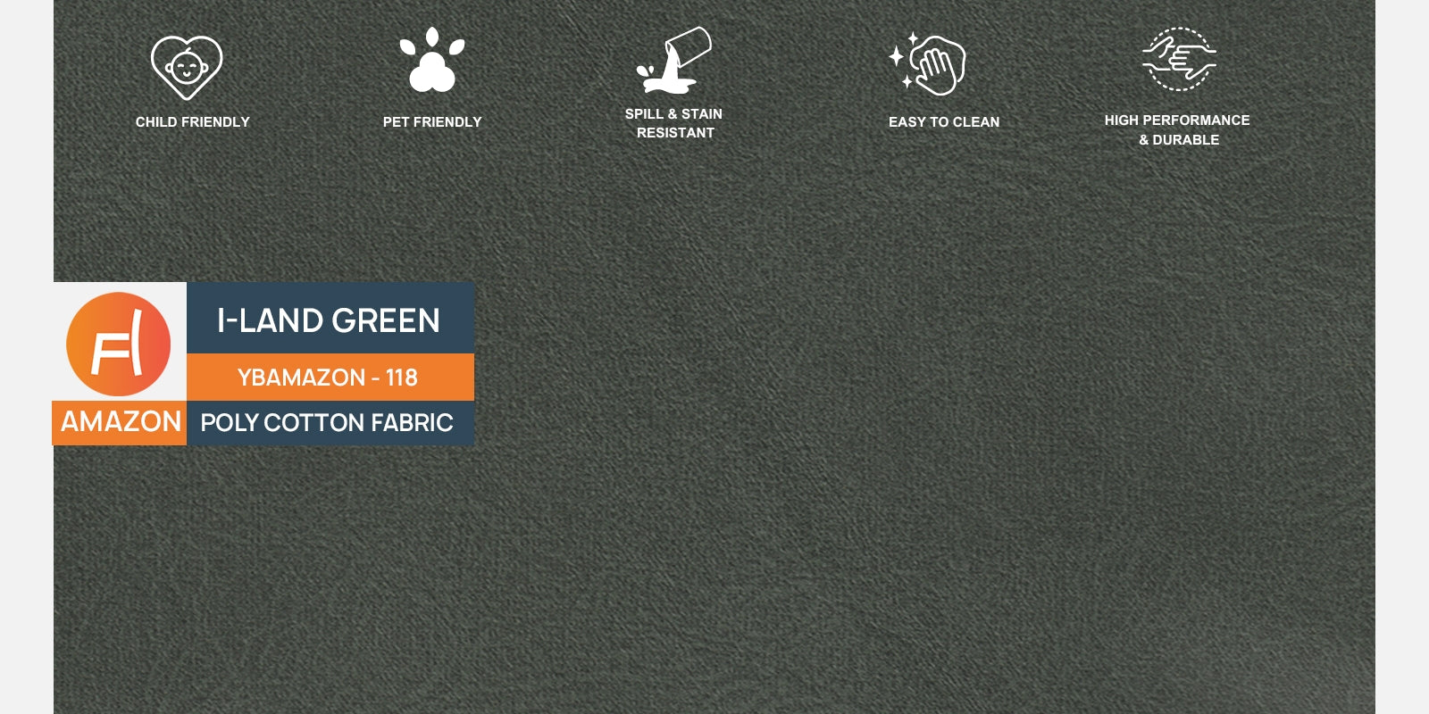 Woody Fabric LHS Sectional Sofa (3+Lounger) In I-Land Green Colour - Febonic Living