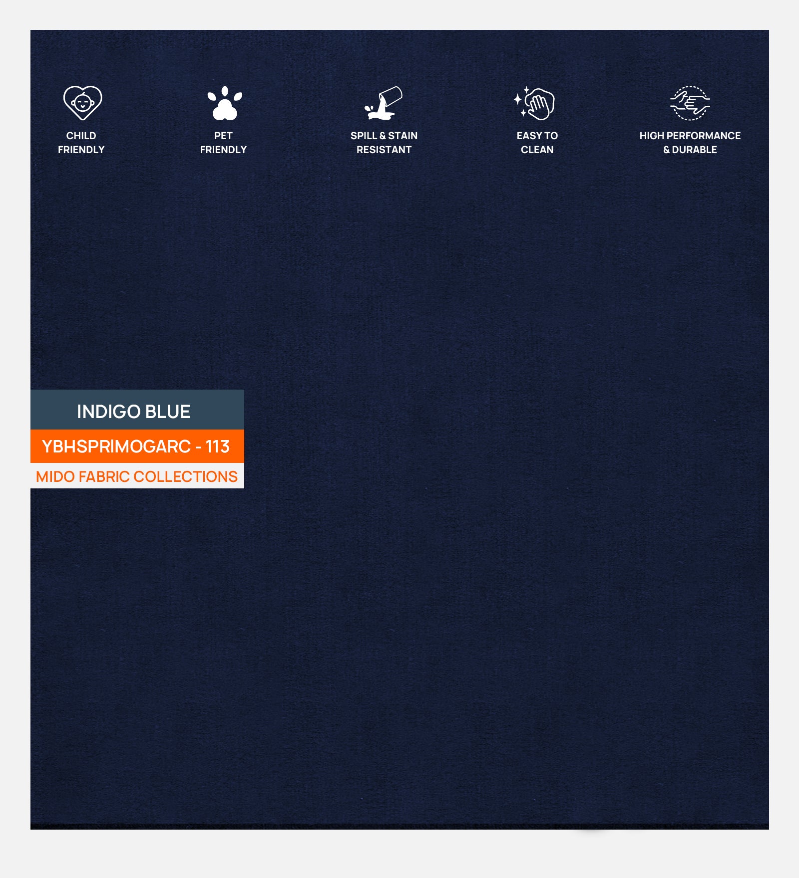 Velvet Mido Fabric Indigo Blue 113 Code - Febonic Living