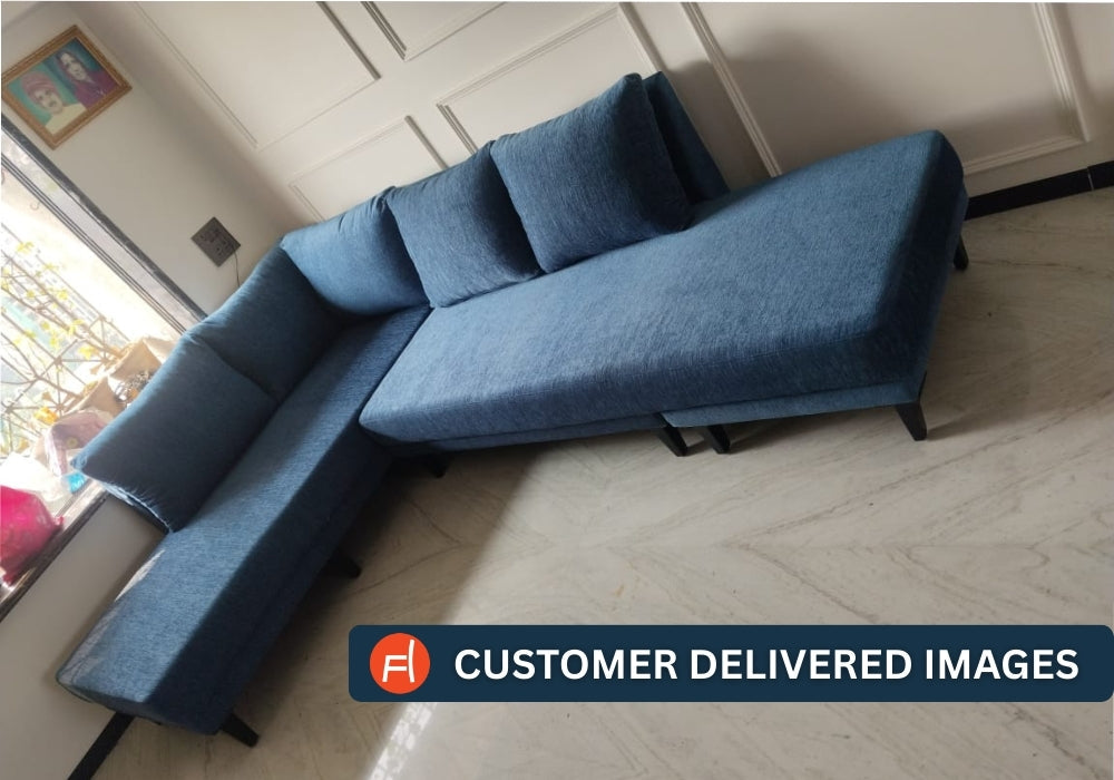 Ira Fabric RHS 6 Seater Convertible Sofa Cum Bed In Bold Yellow Colour - Febonic Living