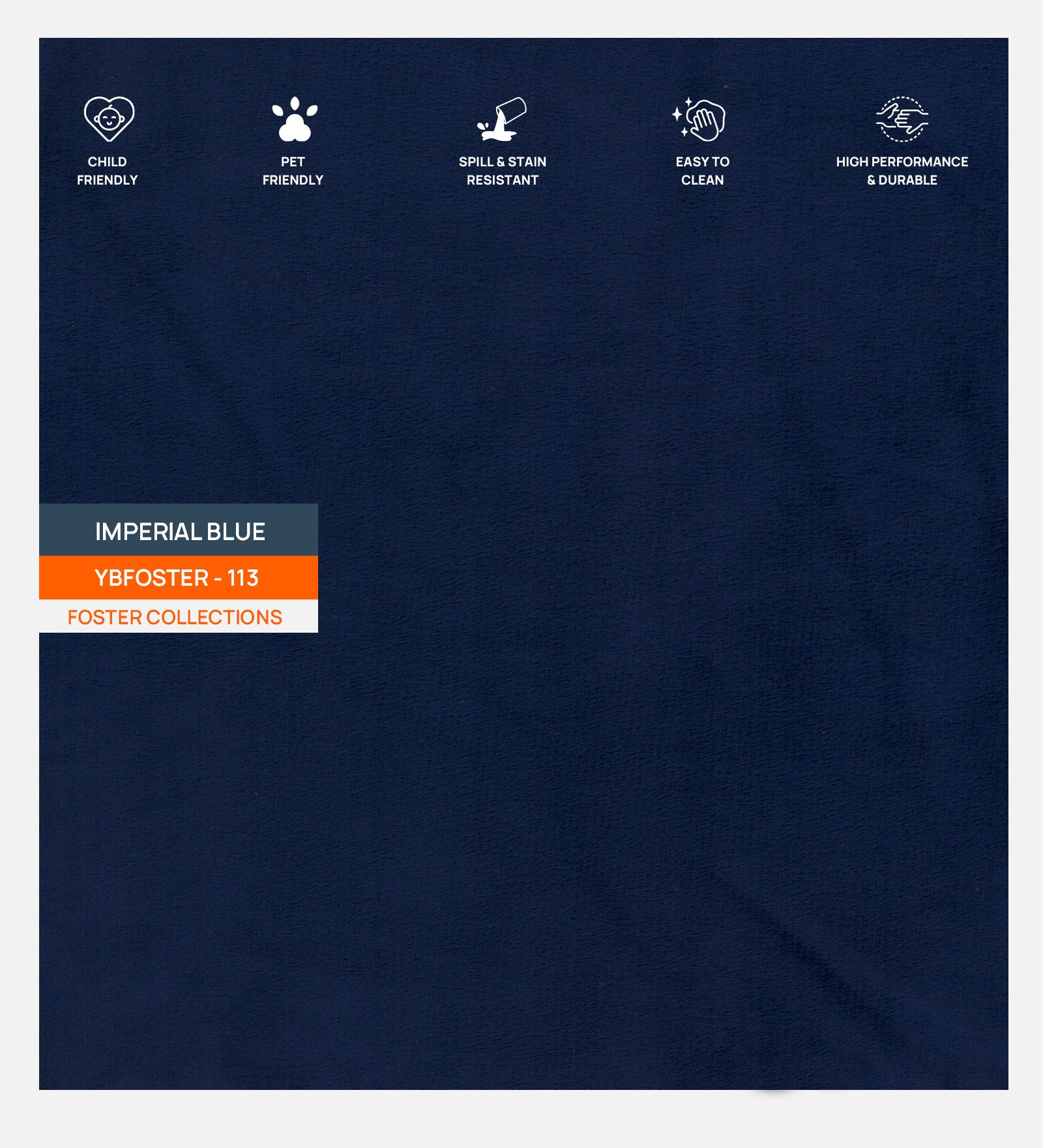 Velvet Foster Fabric Imperial Blue 113 Code - Febonic Living