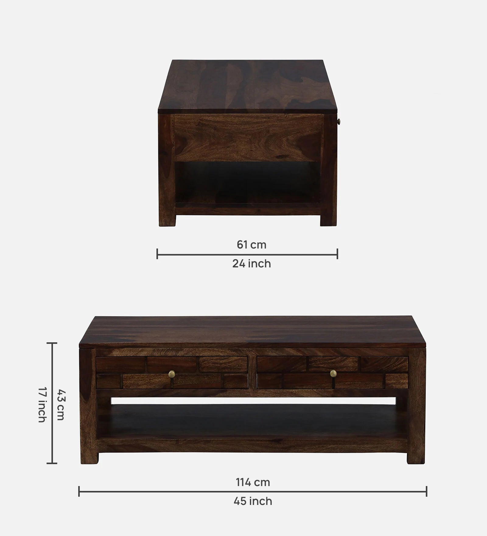 Imani Sheesham Wood Coffee Table In Provincial Teak Finish - Febonic Living