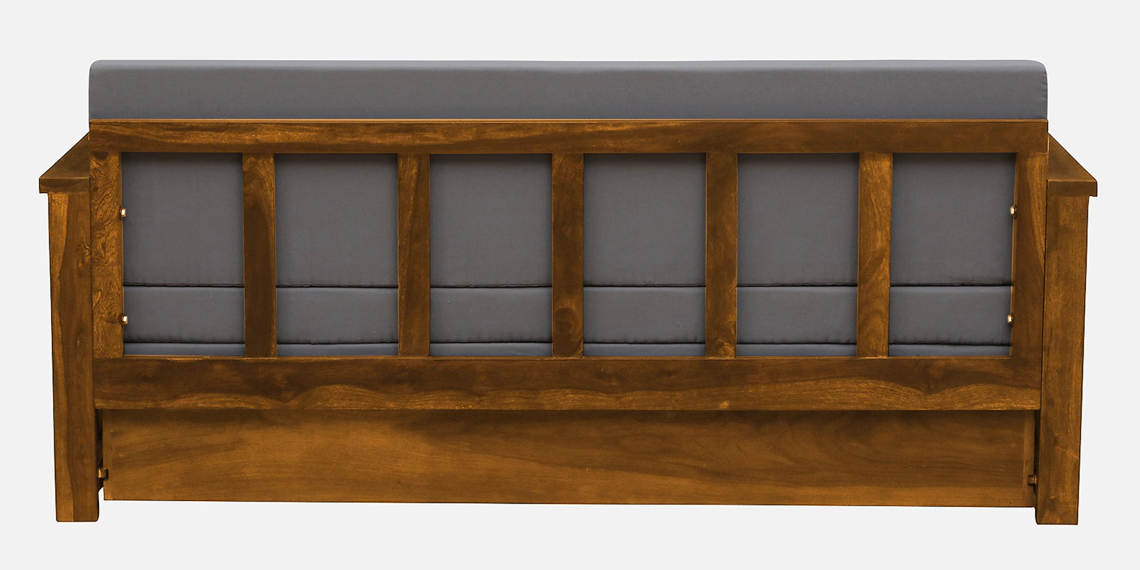 Imani Sheesham Wood Pull Out 3 Seater Sofa Cum Bed In Rustic Teak Finish with Storage - Febonic Living