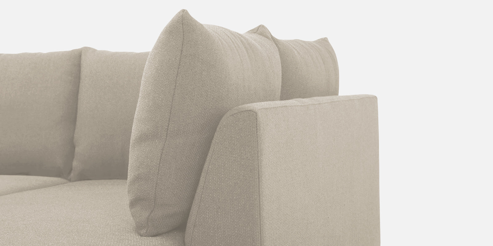 Ira LHS 6 Seater Convertible Sofa Cum Bed Fabric Sofa - Ivory Cream side view - Febonic Living