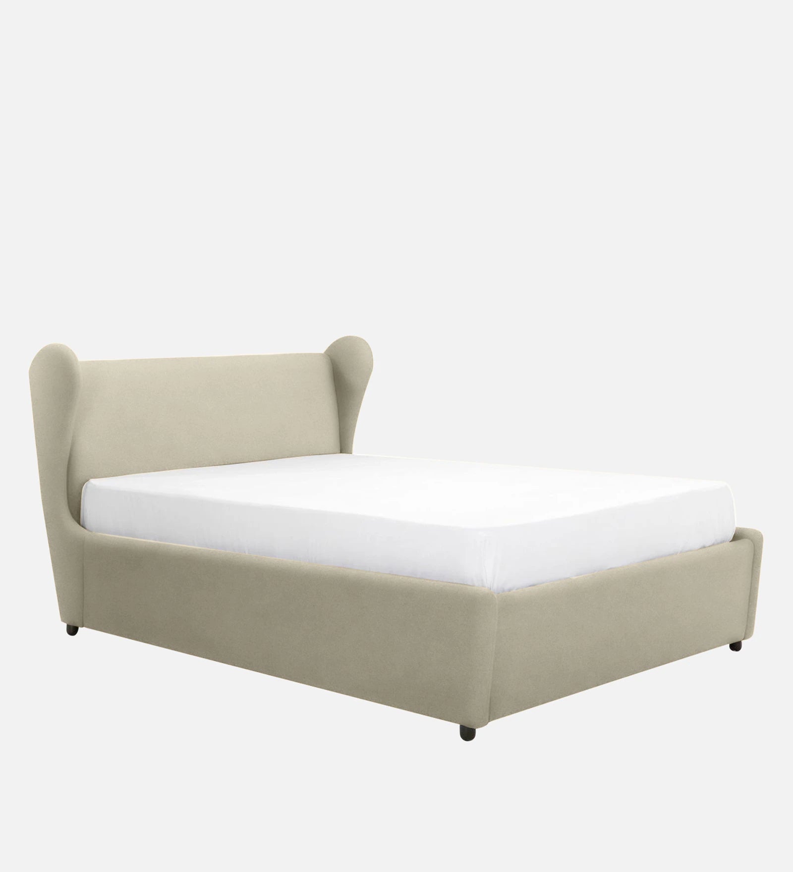 Ivana Velvet Upholstered Queen Size Bed In Camel Beige Colour - Febonic Living