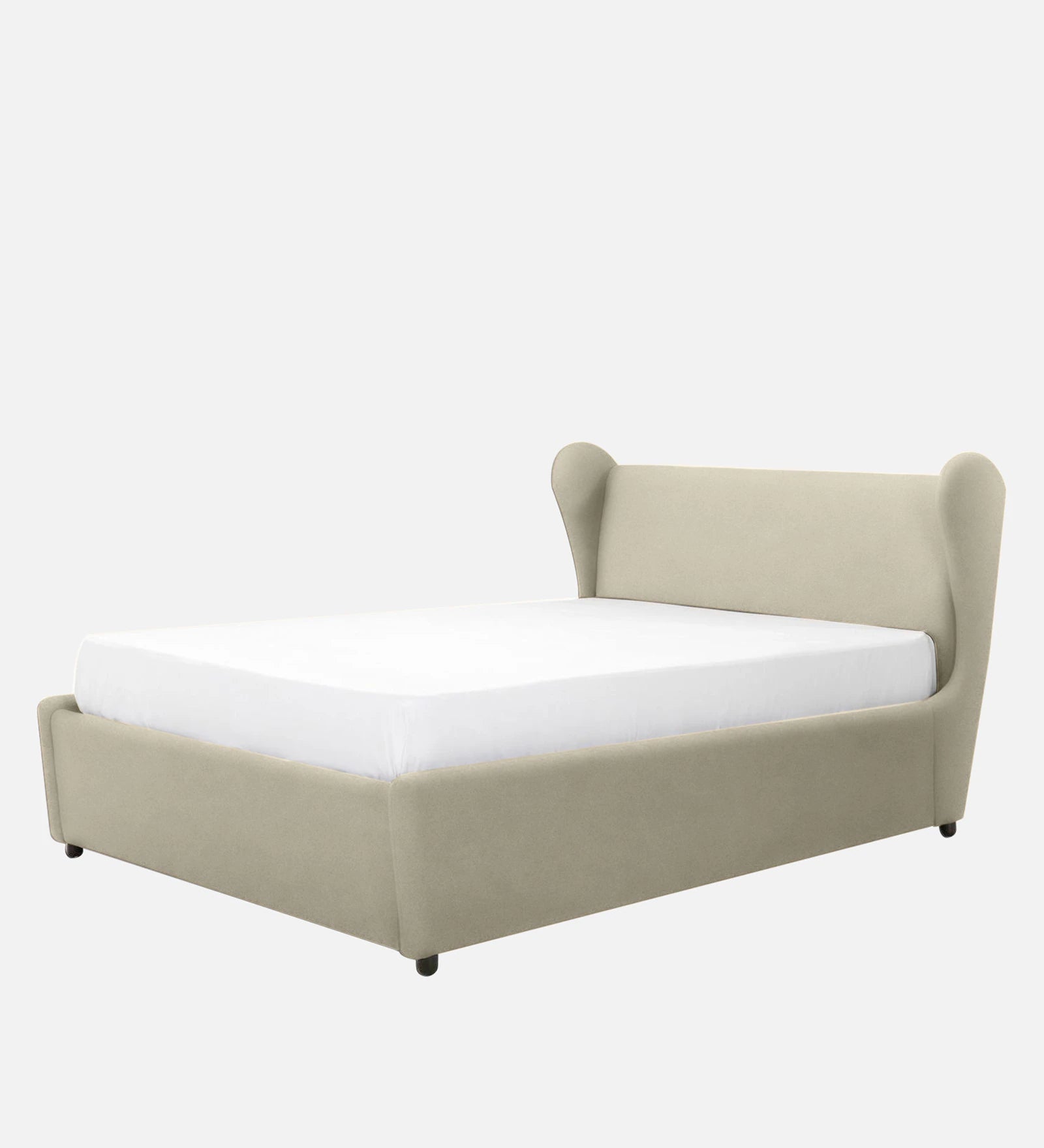 Ivana Velvet Upholstered Queen Size Bed In Camel Beige Colour - Febonic Living