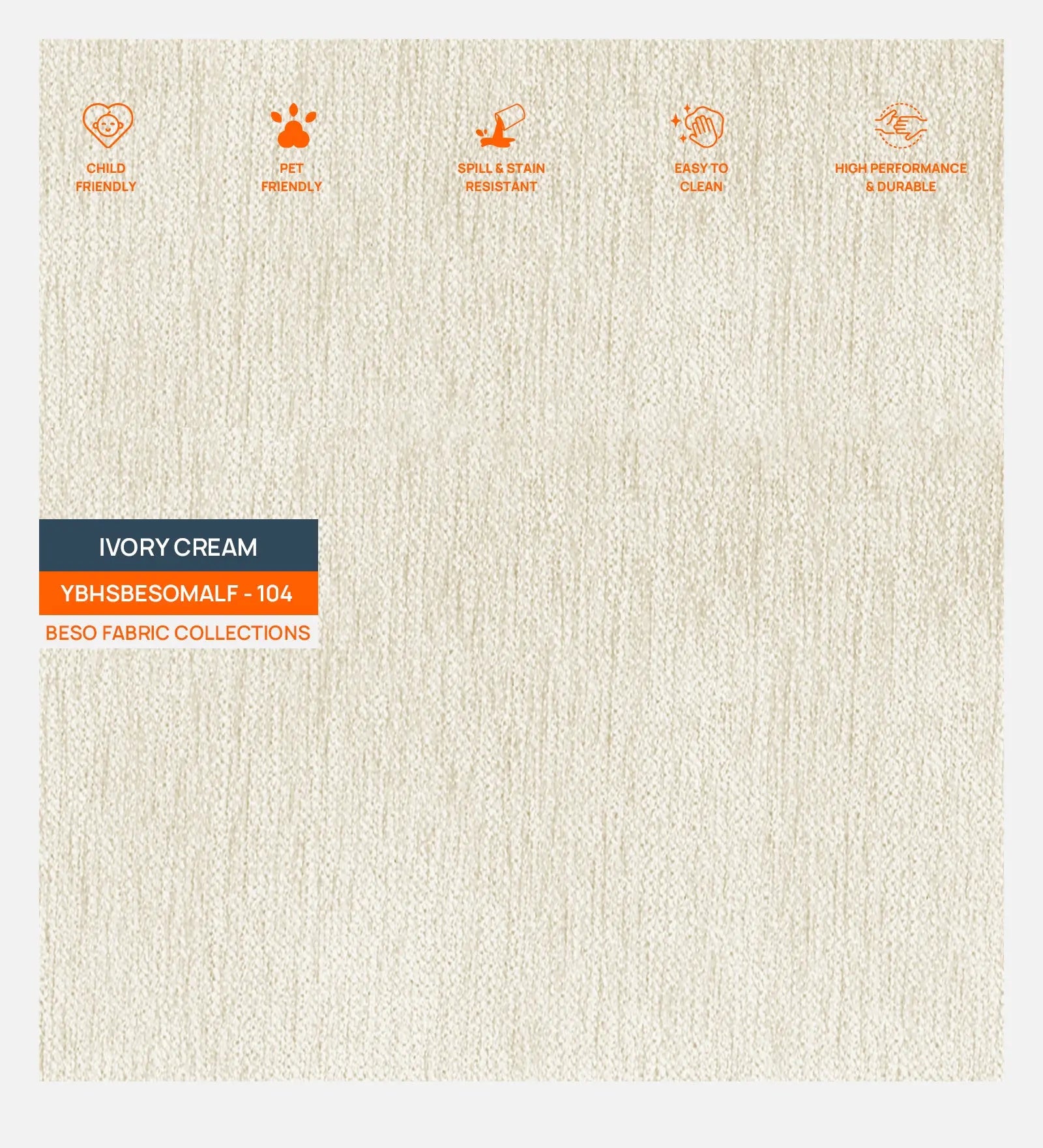 Lipu Fabric 1 Seater Sofa In Ivory Cream Colour Febonic Living