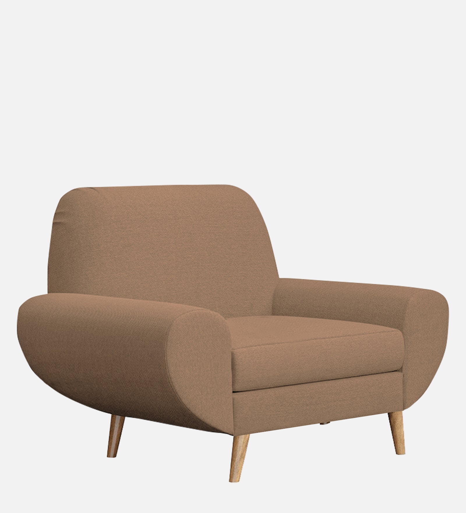 Jessy Fabric 1 Seater Sofa In Cosmic Beige Colour