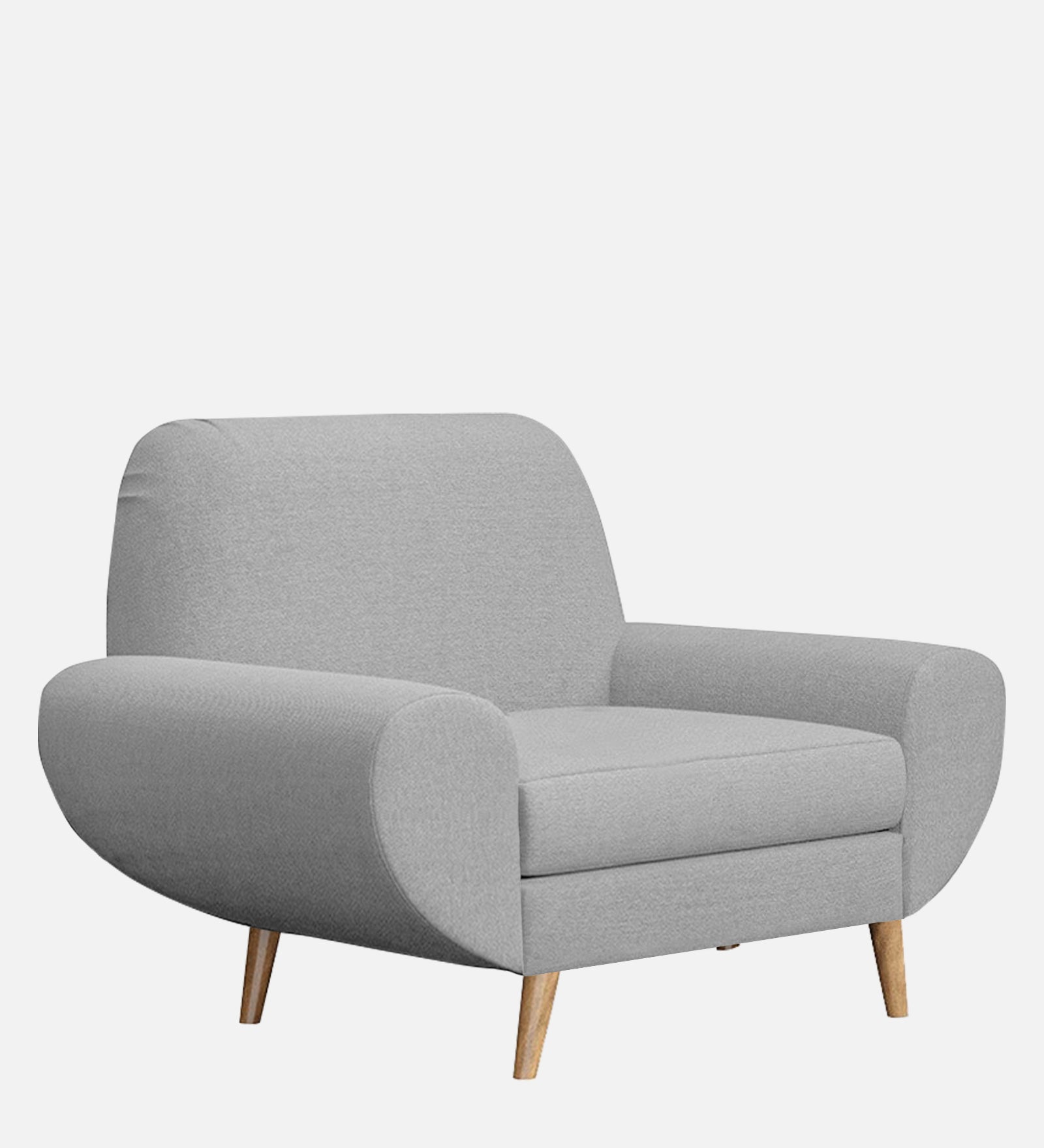 Jessy Fabric 1 Seater Sofa In Lit Grey Colour