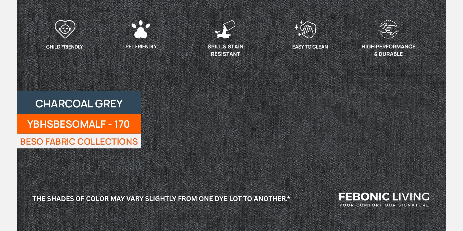 Jessy Fabric 2 Seater Sofa In Charcoal Grey Colour