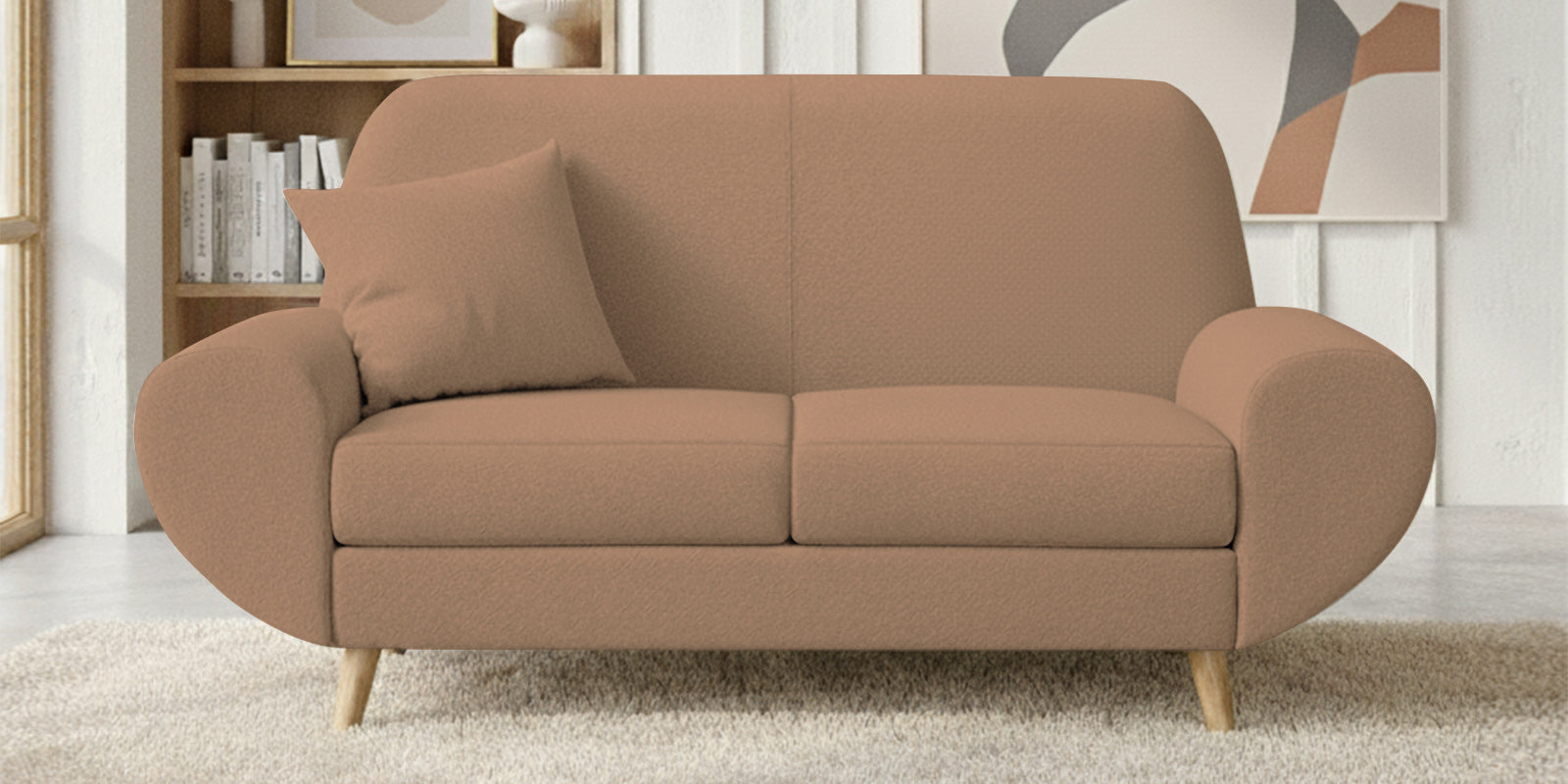 Jessy Fabric 2 Seater Sofa In Cosmic Beige Colour