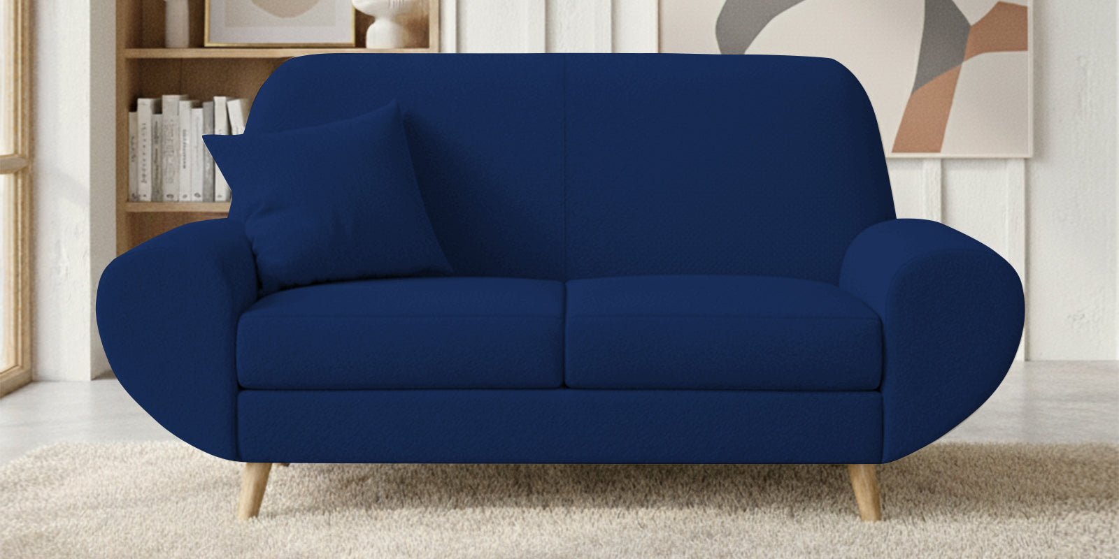 Jessy Fabric 2 Seater Sofa In Royal Blue Colour