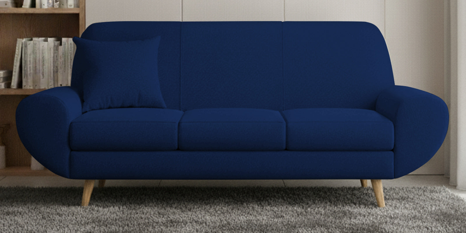 Jessy Fabric 3 Seater Sofa In Royal Blue Colour