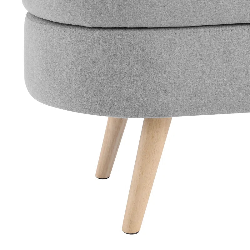 Azzay Velvet Bench In Grey Colour With Storage - Febonic Living