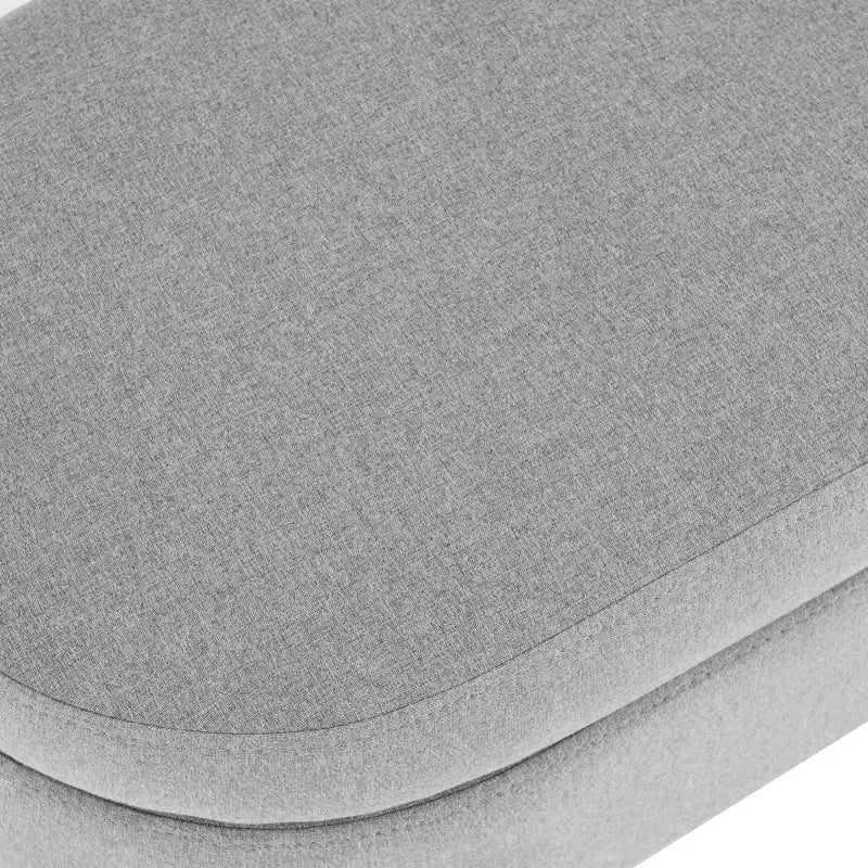 Azzay Velvet Bench In Grey Colour With Storage - Febonic Living