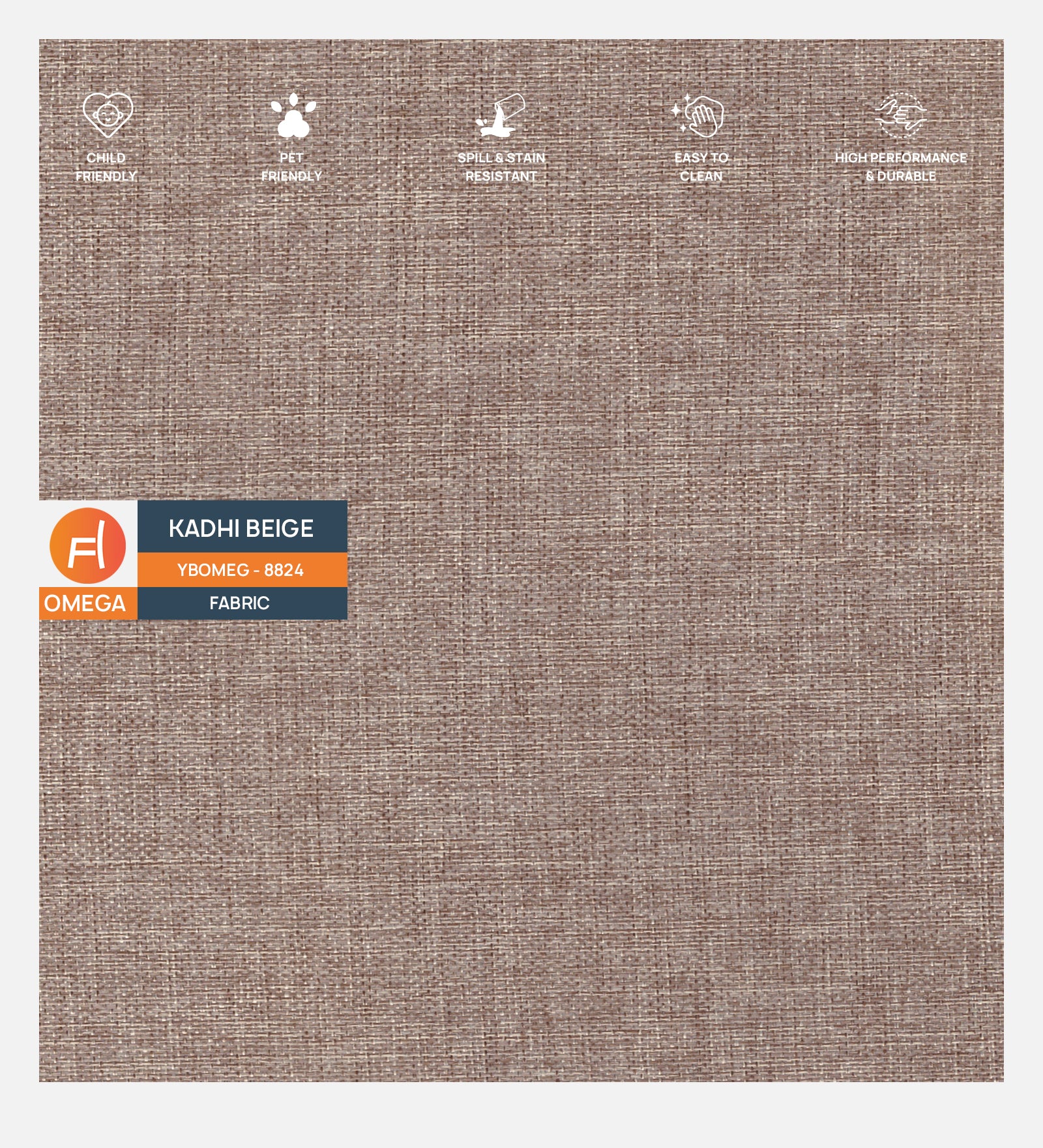 Ribby Fabric 1 Seater Sofa In Kadhi Beige Colour - Febonic Living