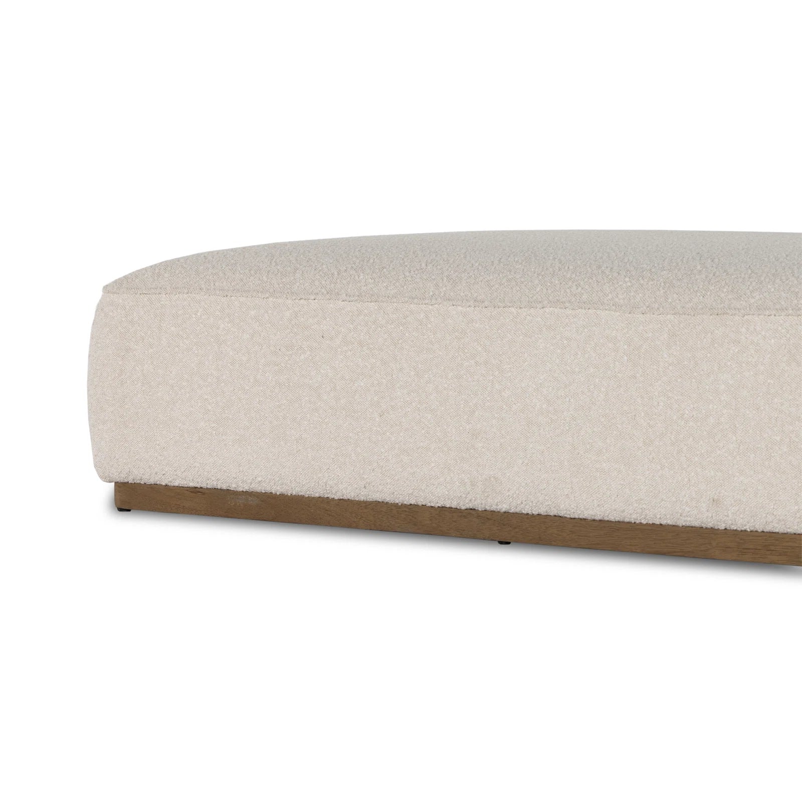 Maxime Boucle Fabric Bench In Bright White Colour - Febonic Living