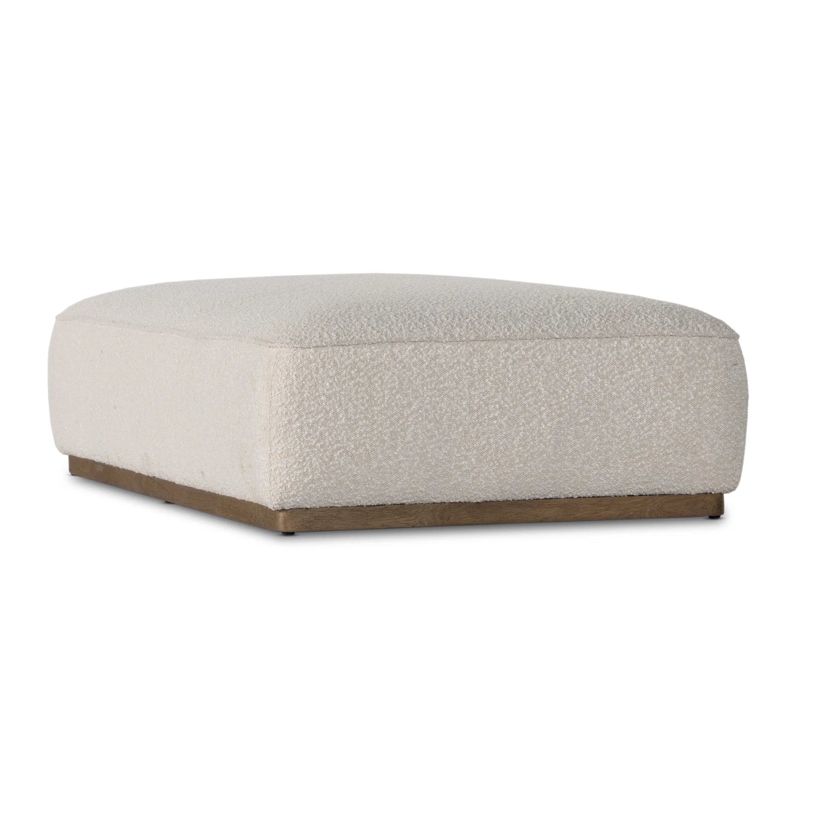 Maxime Boucle Fabric Bench In Bright White Colour - Febonic Living